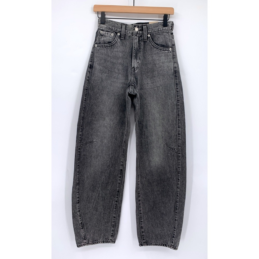 Levis Cinch Barrel Jeans Women 24 Gray Wide Leg 100% Cotton Denim Pants NEW